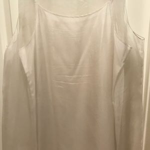 Silk chiffon dress with slip in classic bone color